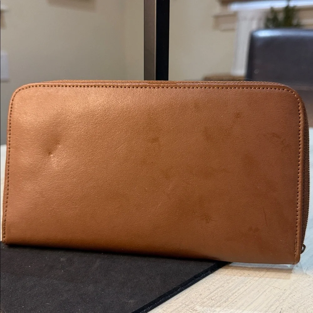 Brown Leather monogram, Wallet-,HWH
